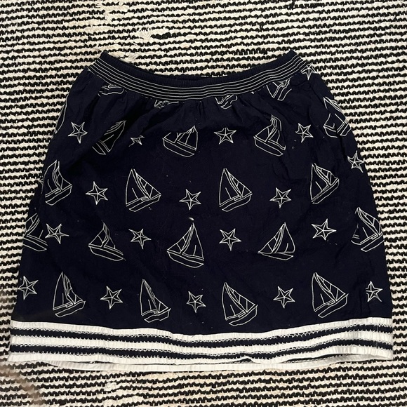 Sailboat print navy skirt from Anthropologie - Picture 1 of 2